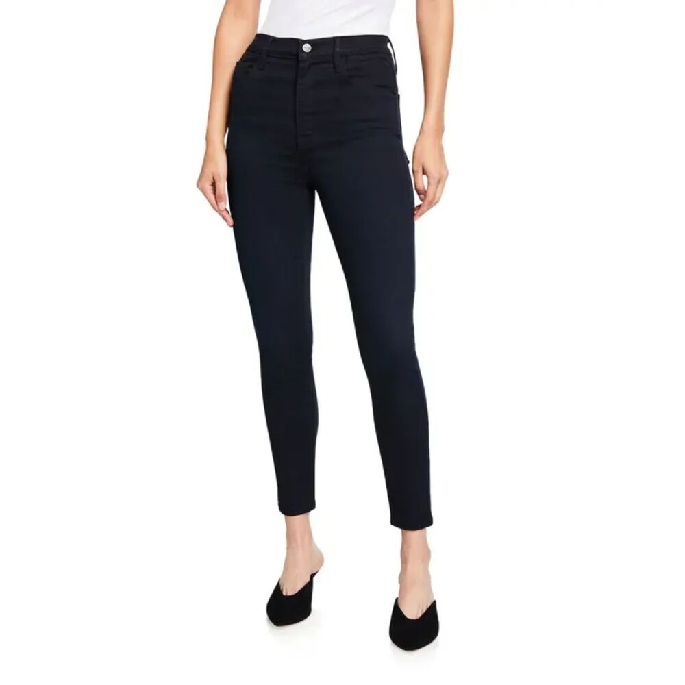 FRAME Ali High Rise Cigarette Dark Wash Jeans in Byxbee Size 29